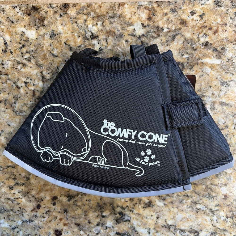 All Four Paws Classic Black THE COMFY CONE Healing Collar Small Dog Cat NEW NWT